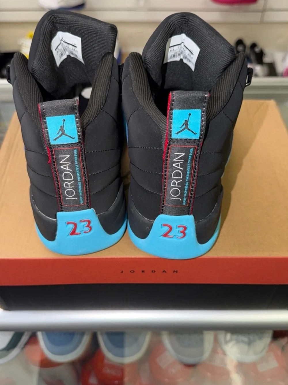 Jordan Men’s Black and Blue Retro Basketball Sneakers